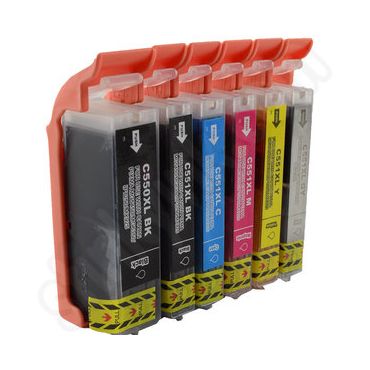 Compatible CLI-551/PGI-550 High Capacity Cartridges Combo Pack - 6 Cartridges
